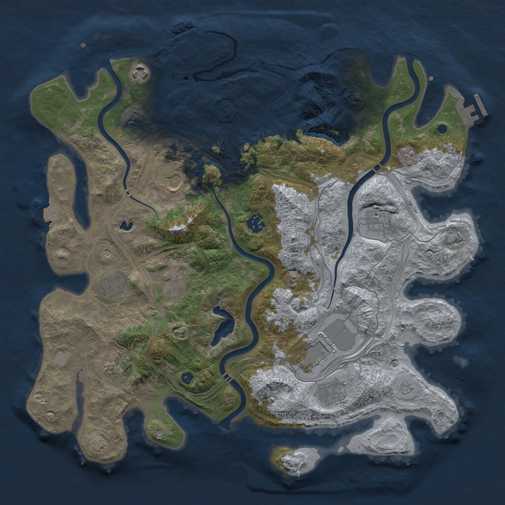 Rust Map: Procedural Map, Size: 4250, Seed: 466365260, 16 Monuments