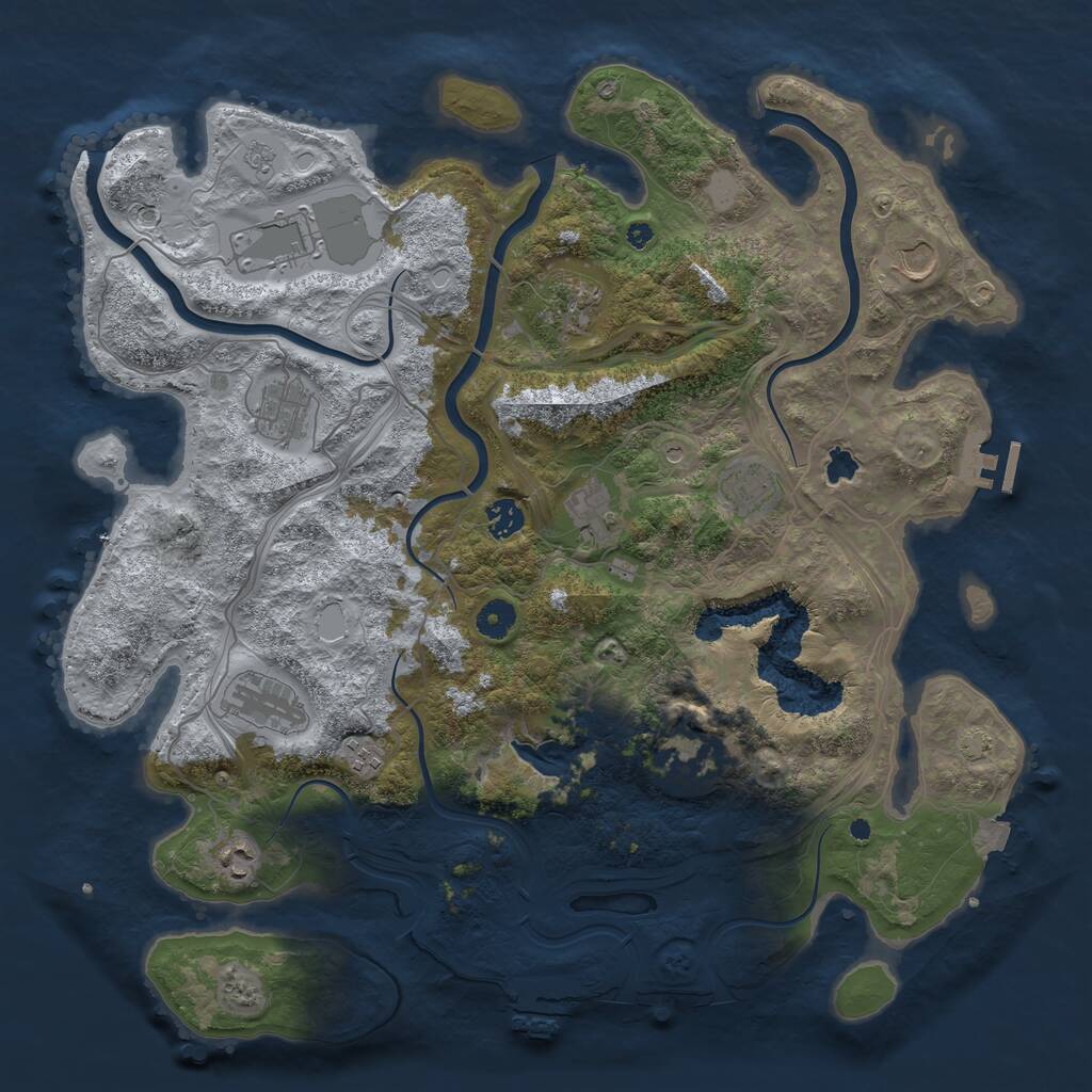 Rust Map: Procedural Map, Size: 4250, Seed: 1730380549, 17 Monuments