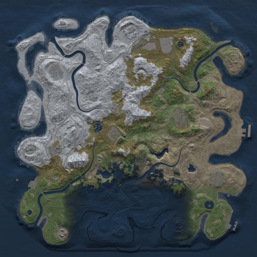 Rust Map: Procedural Map, Size: 4250, Seed: 1323423099, 16 Monuments