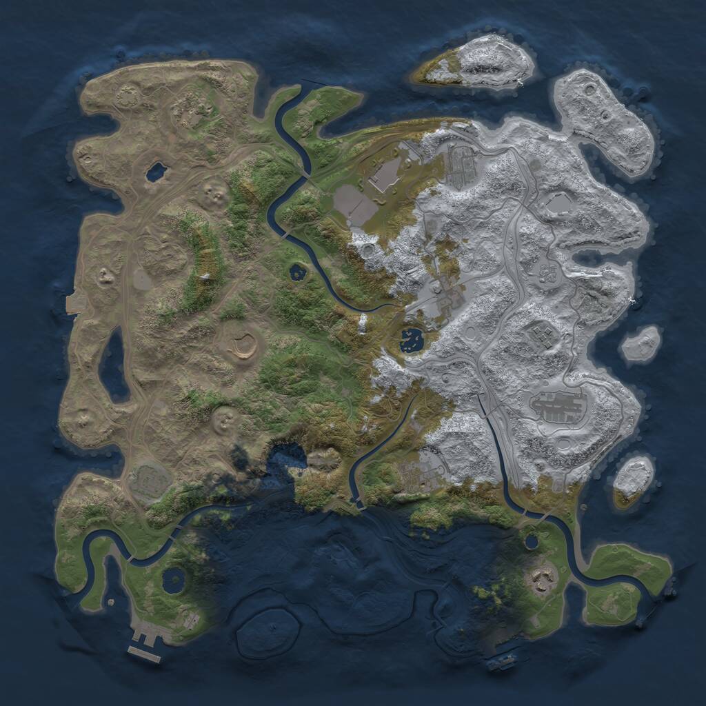 Rust Map: Procedural Map, Size: 4250, Seed: 862882767, 17 Monuments