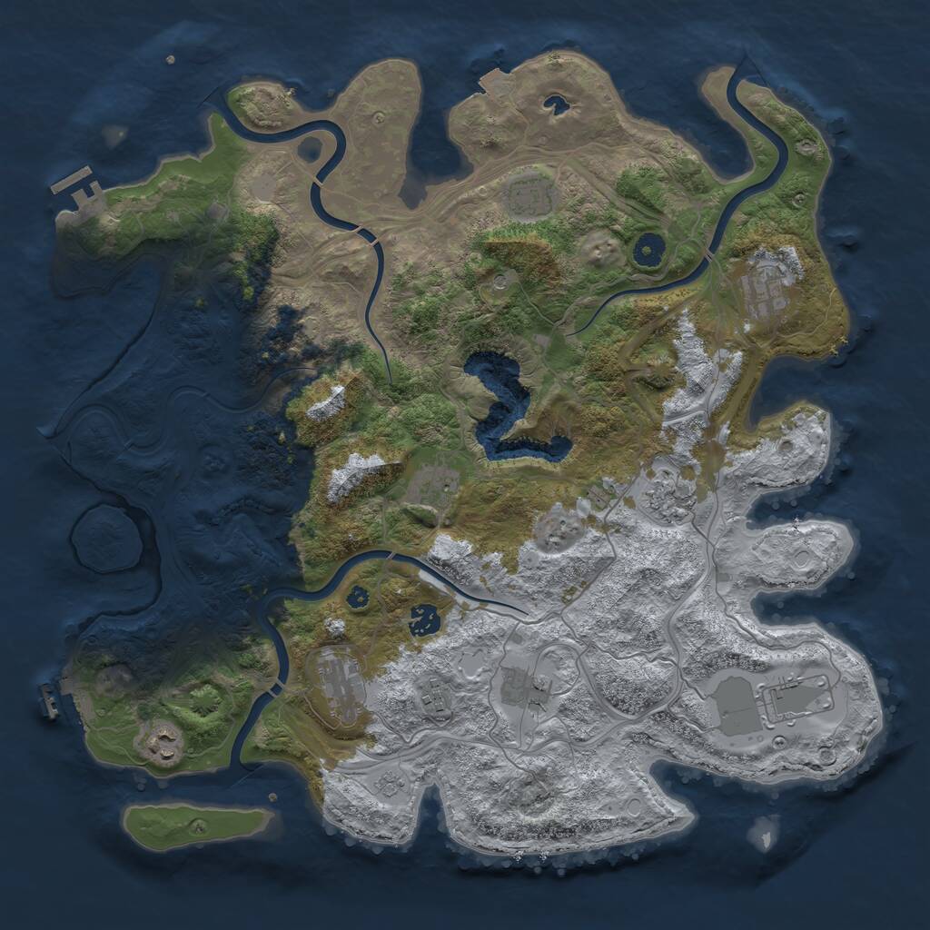 Rust Map: Procedural Map, Size: 4250, Seed: 371948262, 16 Monuments