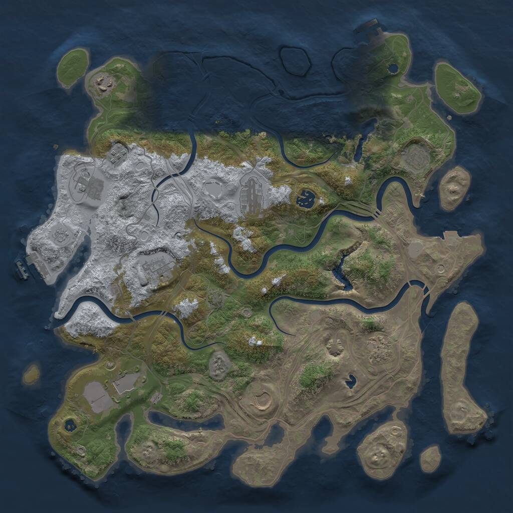 Rust Map: Procedural Map, Size: 4250, Seed: 1643945006, 16 Monuments