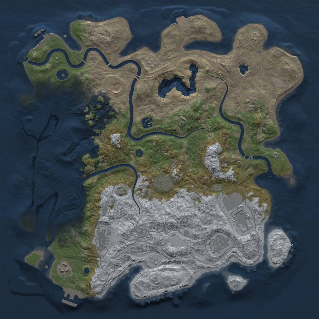Rust Map: Procedural Map, Size: 4250, Seed: 2079158230, 15 Monuments