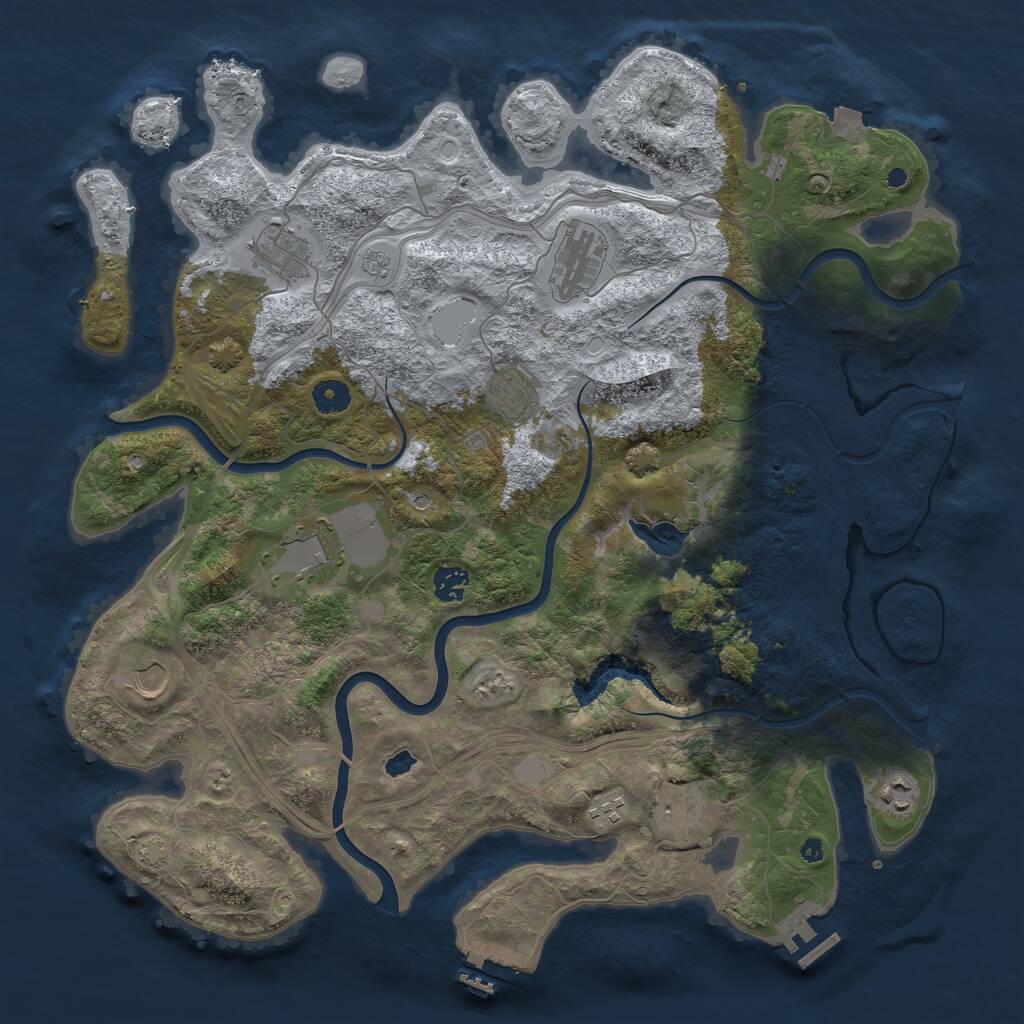 Rust Map: Procedural Map, Size: 4250, Seed: 1320286497, 15 Monuments