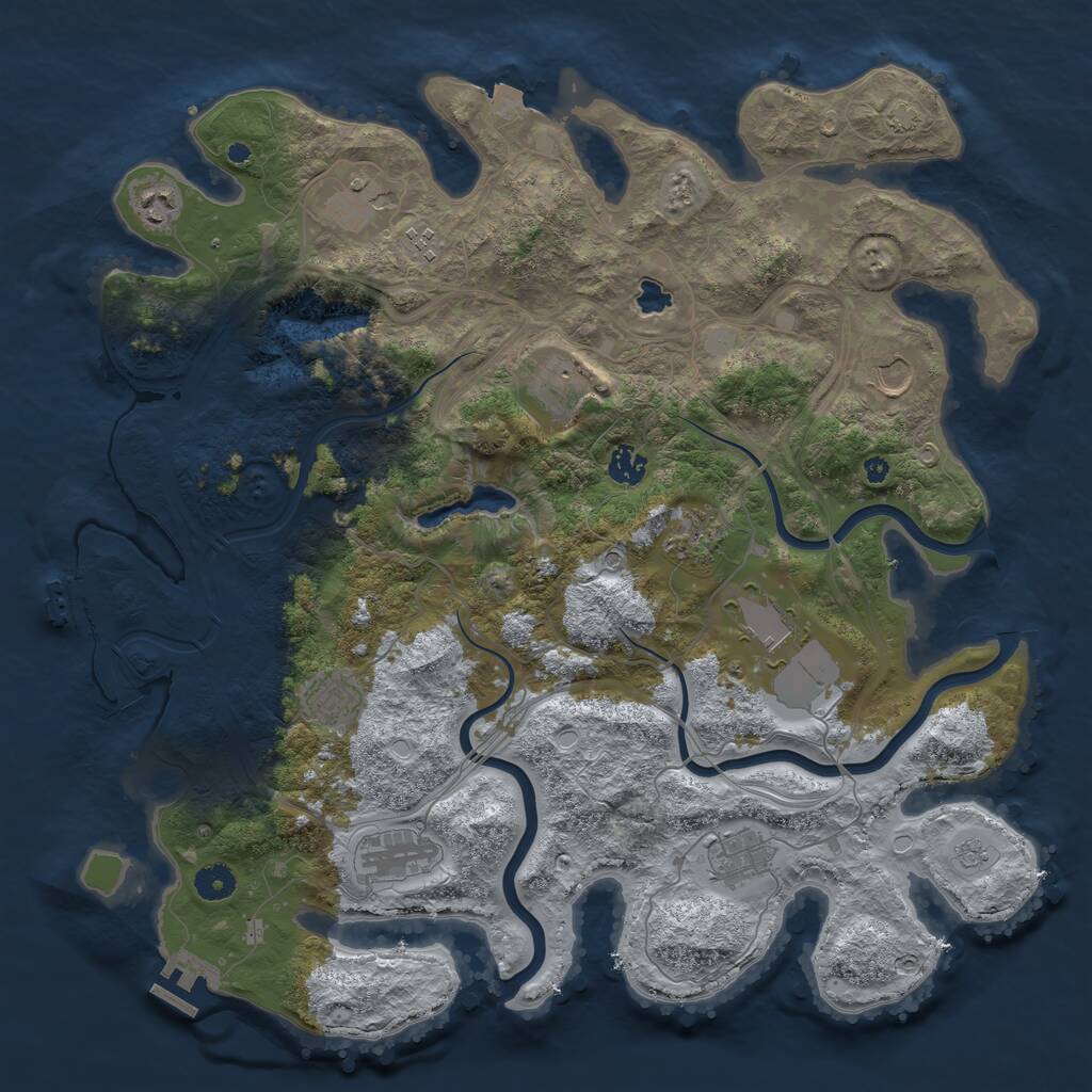 Rust Map: Procedural Map, Size: 4250, Seed: 1877929354, 17 Monuments