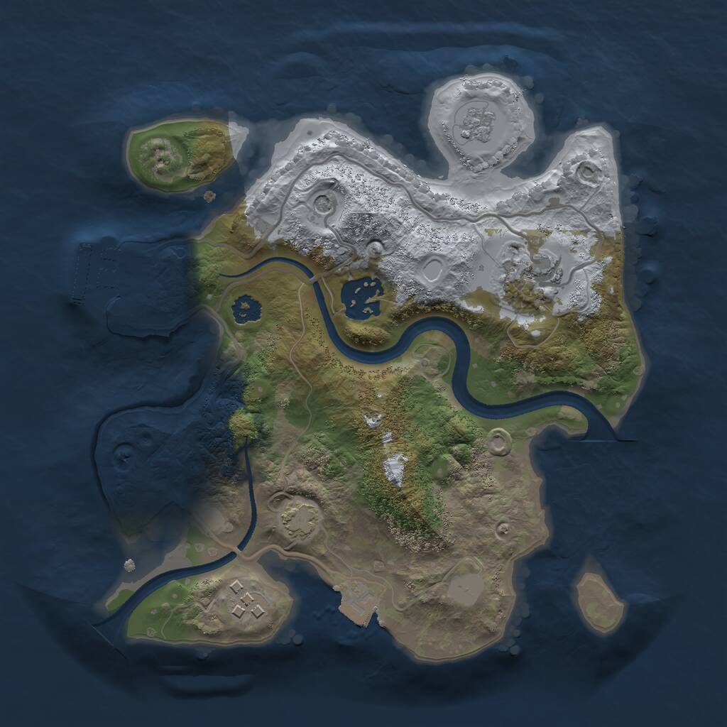 Rust Map: Procedural Map, Size: 2500, Seed: 175376911, 8 Monuments