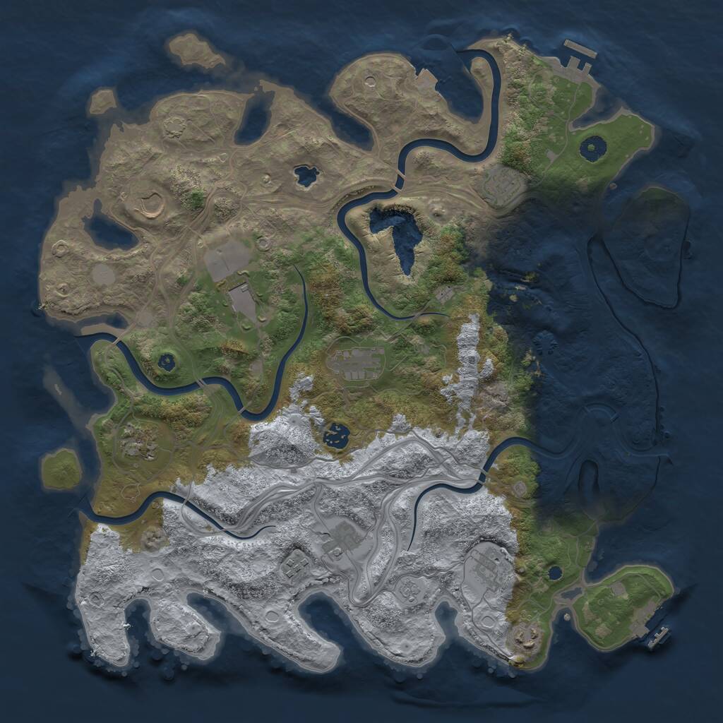 Rust Map: Procedural Map, Size: 4250, Seed: 579625756, 16 Monuments