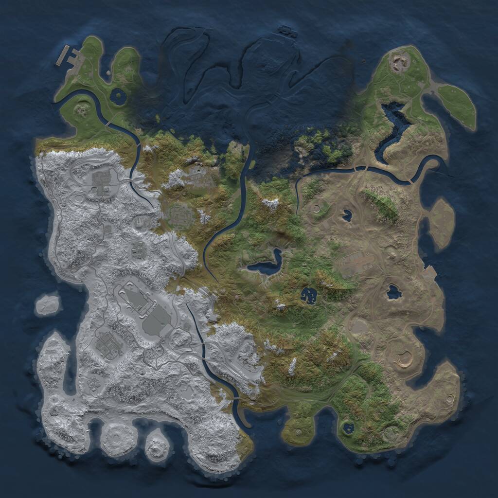 Rust Map: Procedural Map, Size: 4500, Seed: 1875504851, 17 Monuments