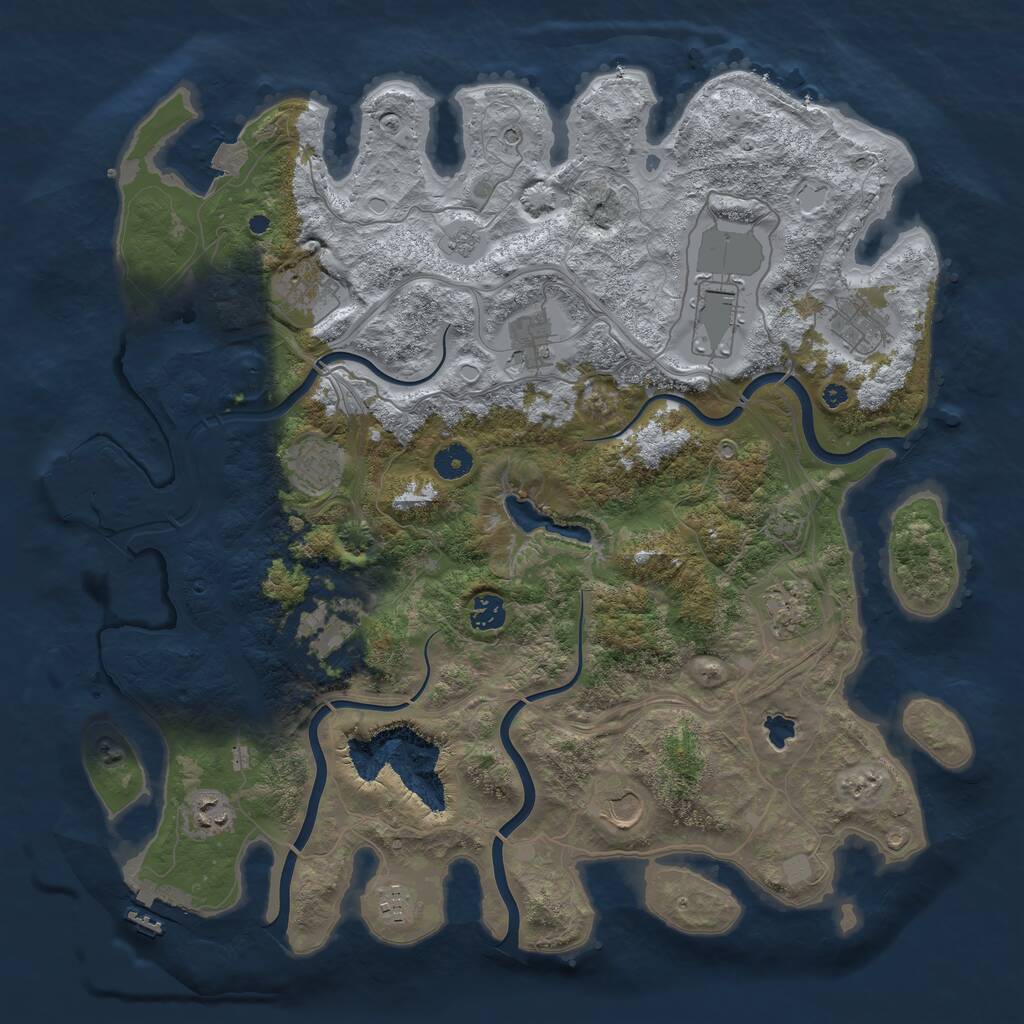 Rust Map: Procedural Map, Size: 4250, Seed: 1868395237, 17 Monuments