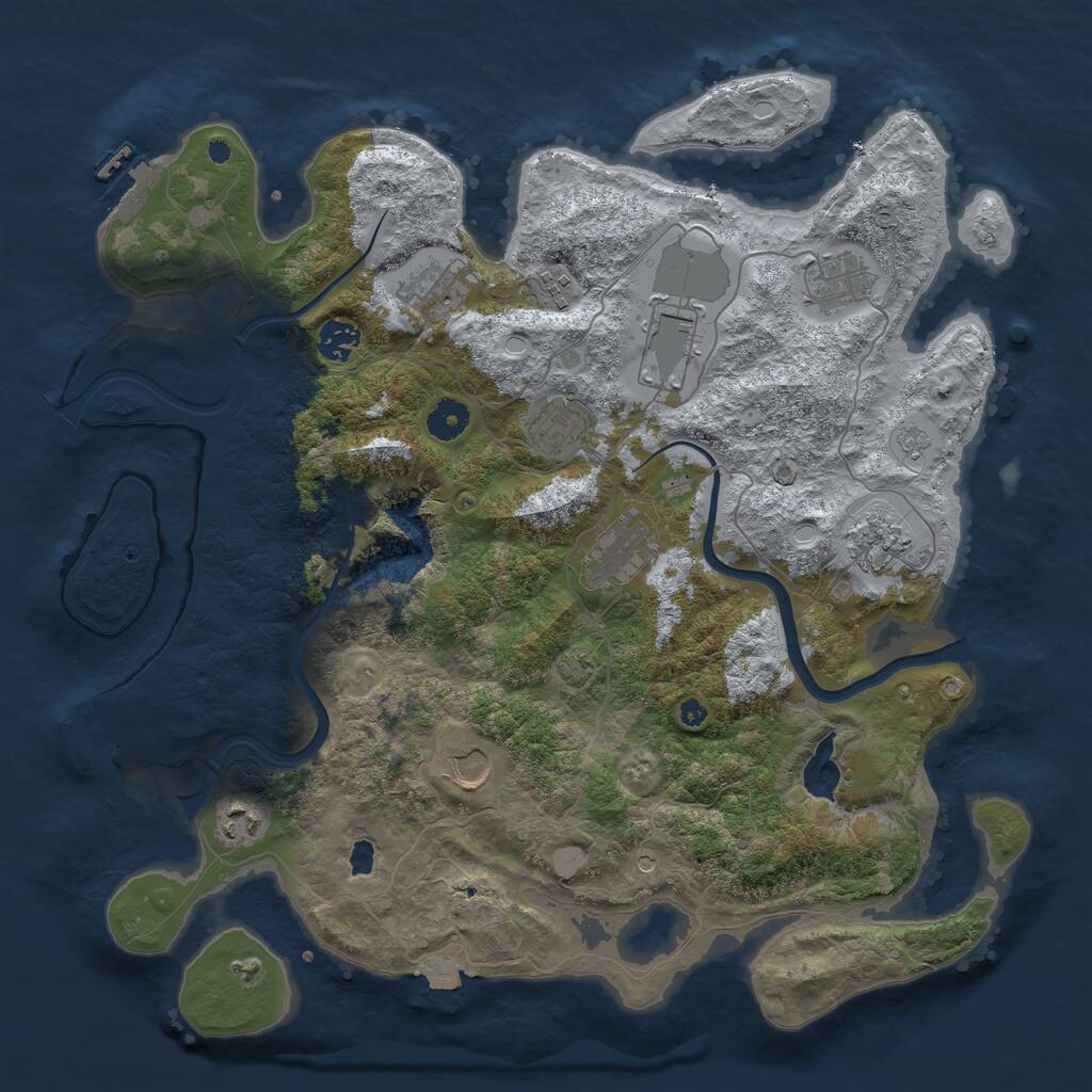 Rust Map: Procedural Map, Size: 4000, Seed: 198090016, 16 Monuments