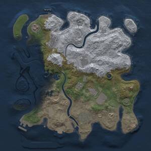 Thumbnail Rust Map: Procedural Map, Size: 3500, Seed: 15230, 14 Monuments