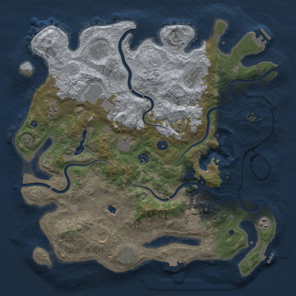 Rust Map: Procedural Map, Size: 4200, Seed: 230520175, 17 Monuments