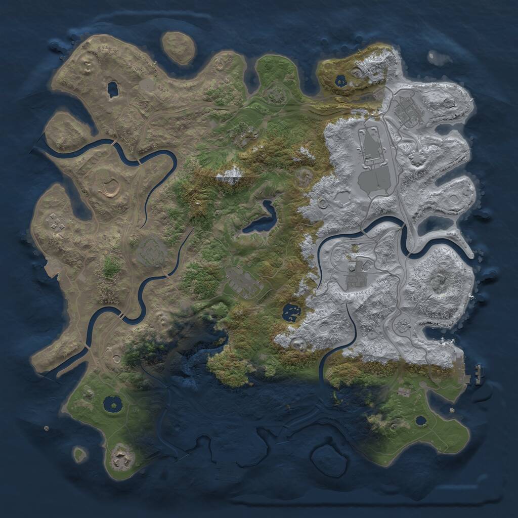 Rust Map: Procedural Map, Size: 4250, Seed: 243589, 16 Monuments