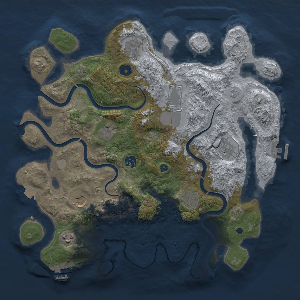 Rust Map: Procedural Map, Size: 3800, Seed: 35465841, 15 Monuments