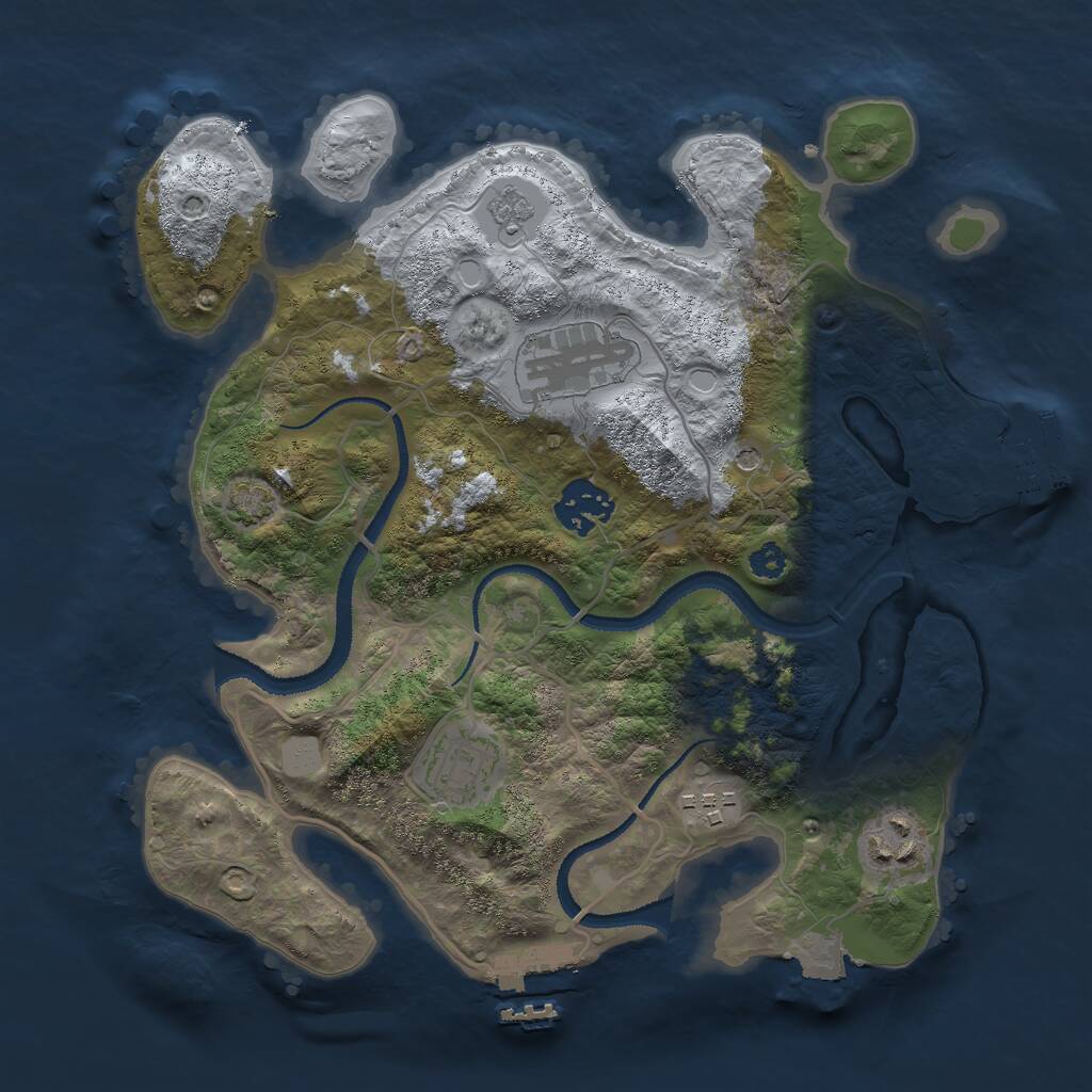 Rust Map: Procedural Map, Size: 3000, Seed: 11324, 11 Monuments