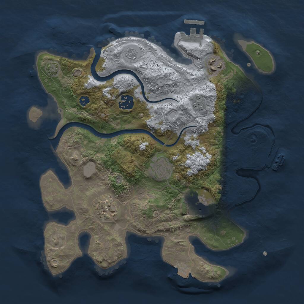 Rust Map: Procedural Map, Size: 3000, Seed: 979198078, 11 Monuments