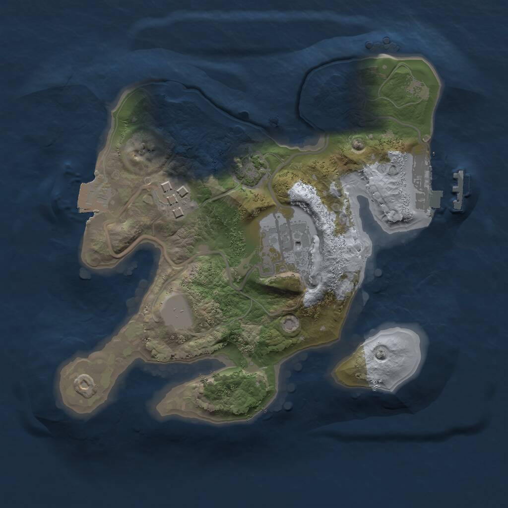 Rust Map: Procedural Map, Size: 2000, Seed: 221530, 5 Monuments