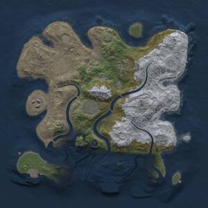 Thumbnail Rust Map: Procedural Map, Size: 3000, Seed: 5576, 10 Monuments