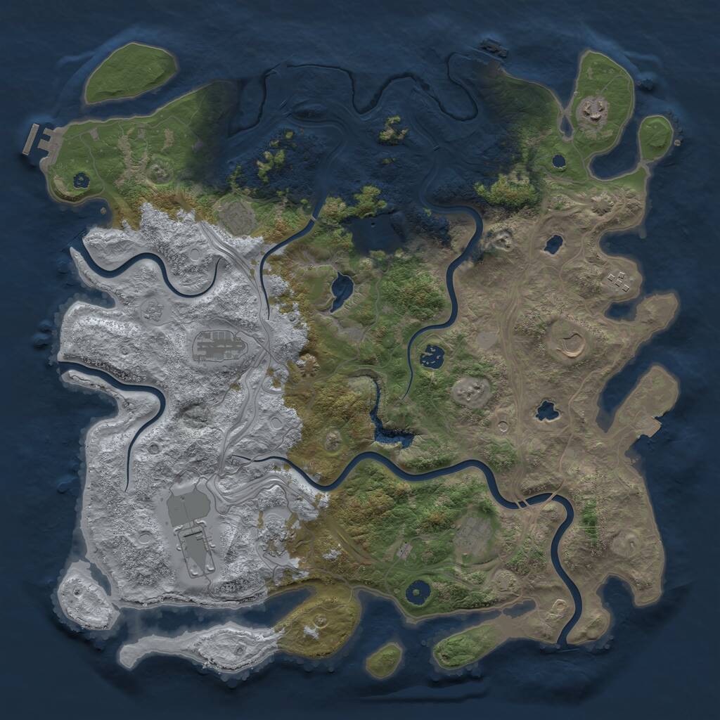 Rust Map: Procedural Map, Size: 4500, Seed: 954917846, 16 Monuments