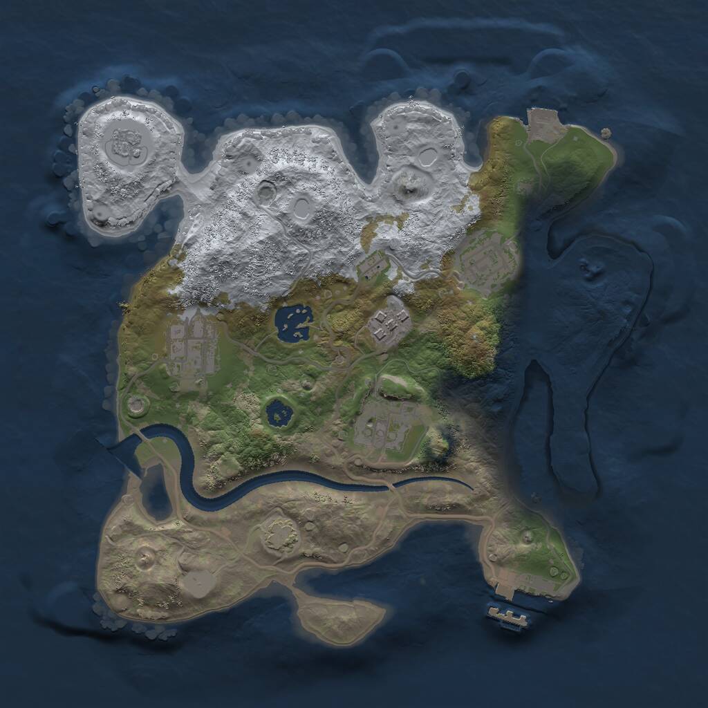 Rust Map: Procedural Map, Size: 2700, Seed: 78746, 9 Monuments