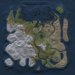 Thumbnail Rust Map: Procedural Map, Size: 3500, Seed: 30956, 11 Monuments
