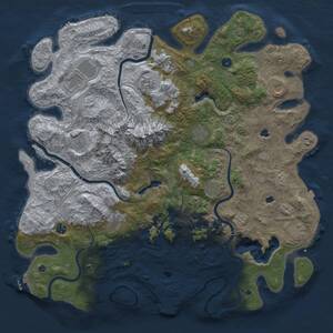 Thumbnail Rust Map: Procedural Map, Size: 5000, Seed: 1115345624, 17 Monuments
