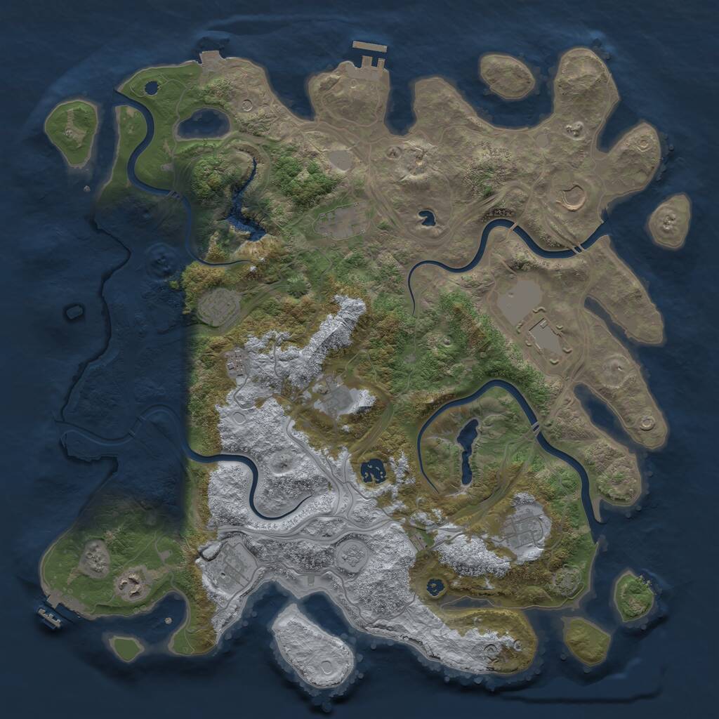 Rust Map: Procedural Map, Size: 4250, Seed: 1818329869, 16 Monuments