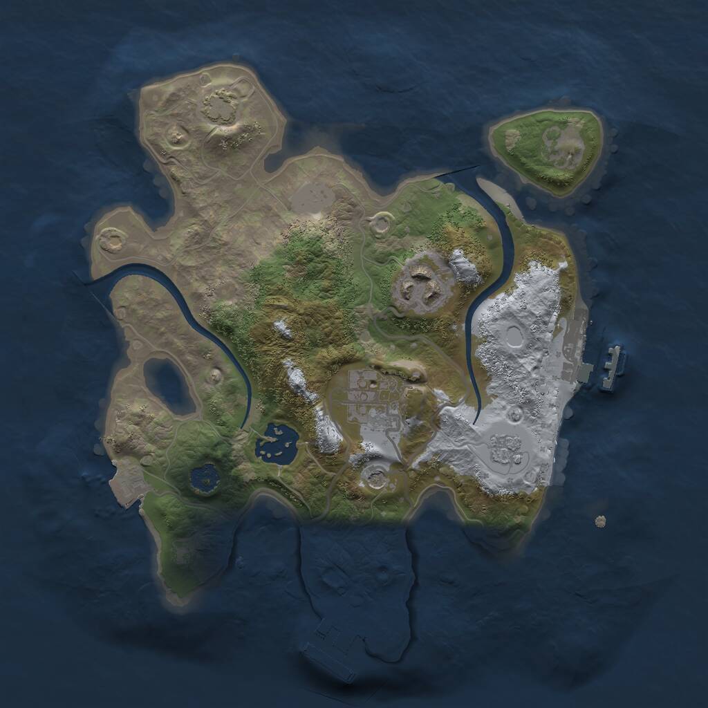 Rust Map: Procedural Map, Size: 2500, Seed: 81160869, 9 Monuments