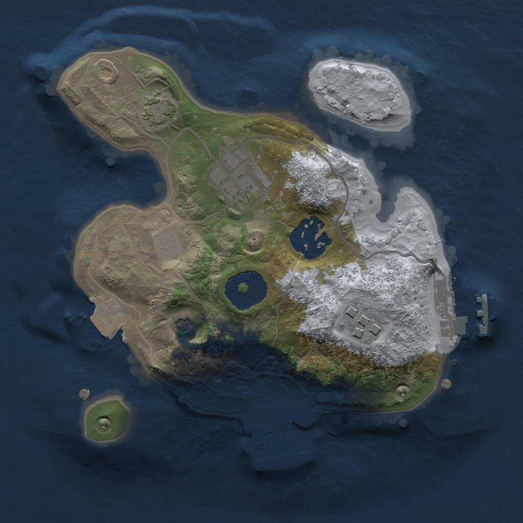 Rust Map: Procedural Map, Size: 2000, Seed: 61862, 8 Monuments