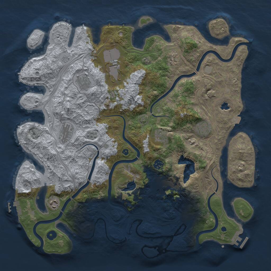 Rust Map: Procedural Map, Size: 4250, Seed: 404815, 16 Monuments
