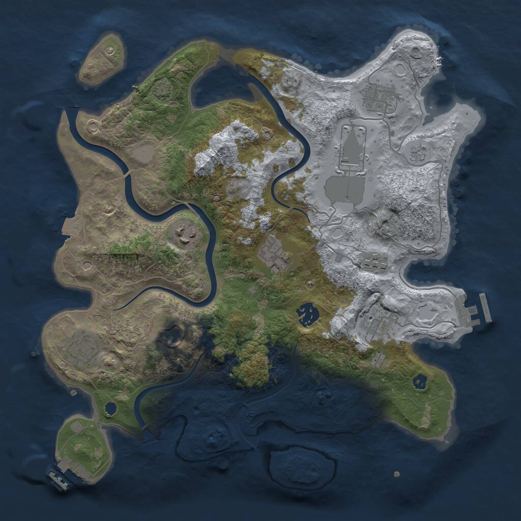 Rust Map: Procedural Map, Size: 3500, Seed: 790539429, 15 Monuments