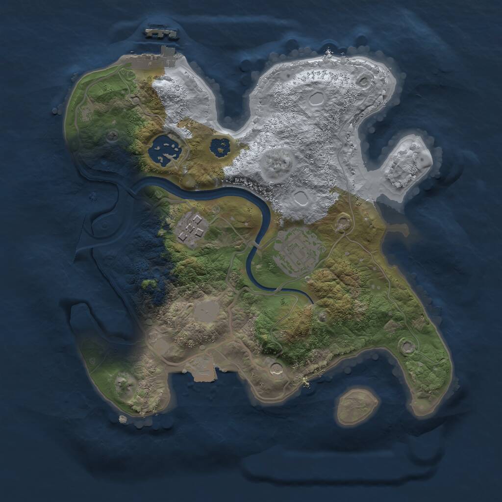 Rust Map: Procedural Map, Size: 2500, Seed: 929469489, 6 Monuments
