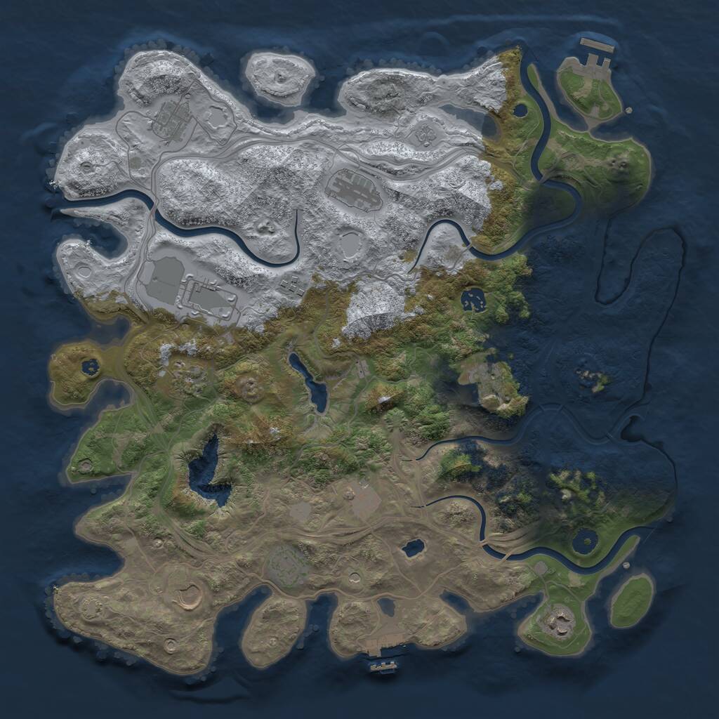 Rust Map: Procedural Map, Size: 4250, Seed: 677186, 17 Monuments