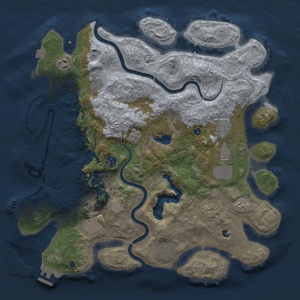 Rust Map: Procedural Map, Size: 4000, Seed: 1572064354, 15 Monuments