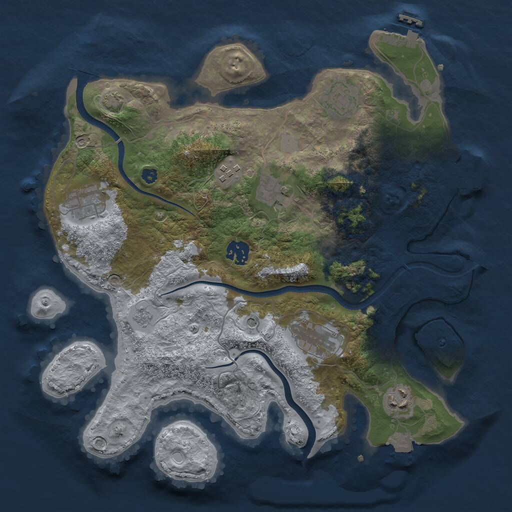 Rust Map: Procedural Map, Size: 3250, Seed: 1900108178, 13 Monuments