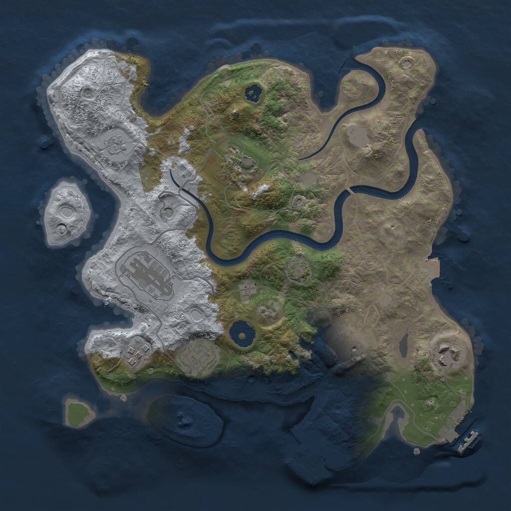 Rust Map: Procedural Map, Size: 3000, Seed: 1684831456, 12 Monuments