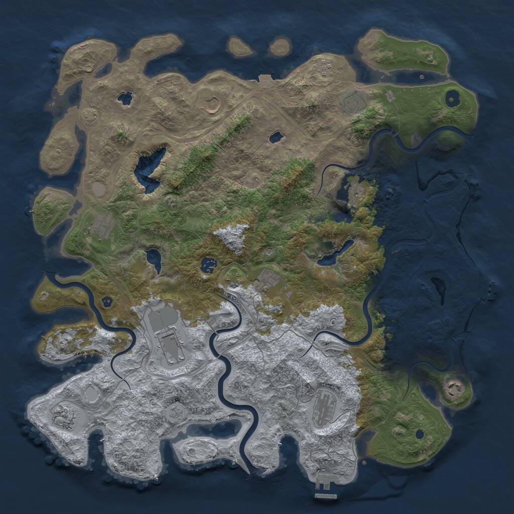 Rust Map: Procedural Map, Size: 4750, Seed: 1338482683, 17 Monuments