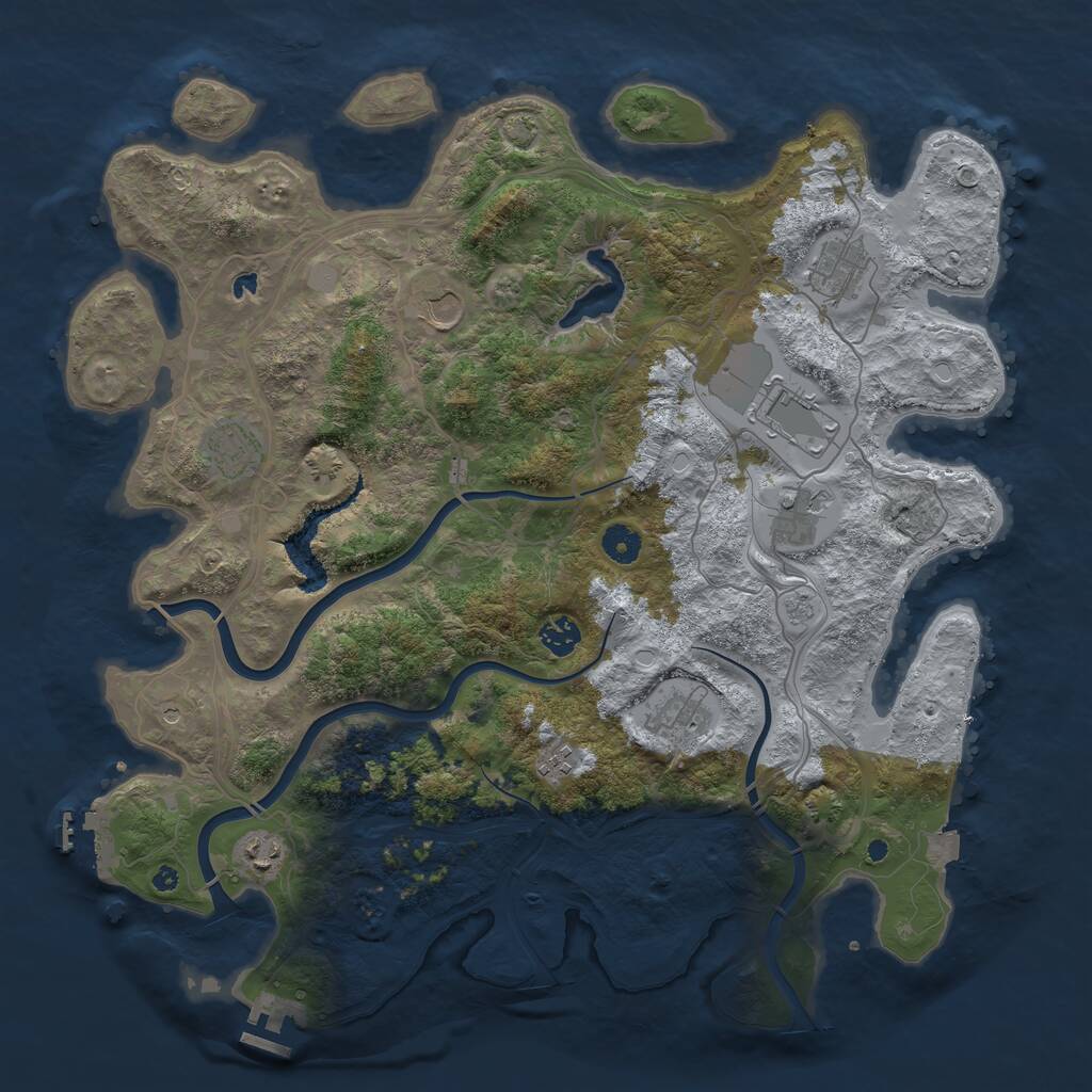 Rust Map: Procedural Map, Size: 4250, Seed: 1699119216, 15 Monuments