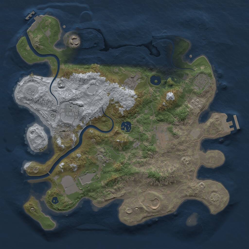 Rust Map: Procedural Map, Size: 3500, Seed: 1695589288, 16 Monuments