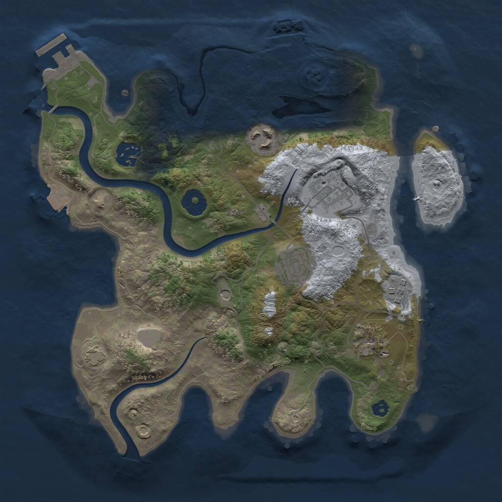 Rust Map: Procedural Map, Size: 3000, Seed: 906437295, 11 Monuments