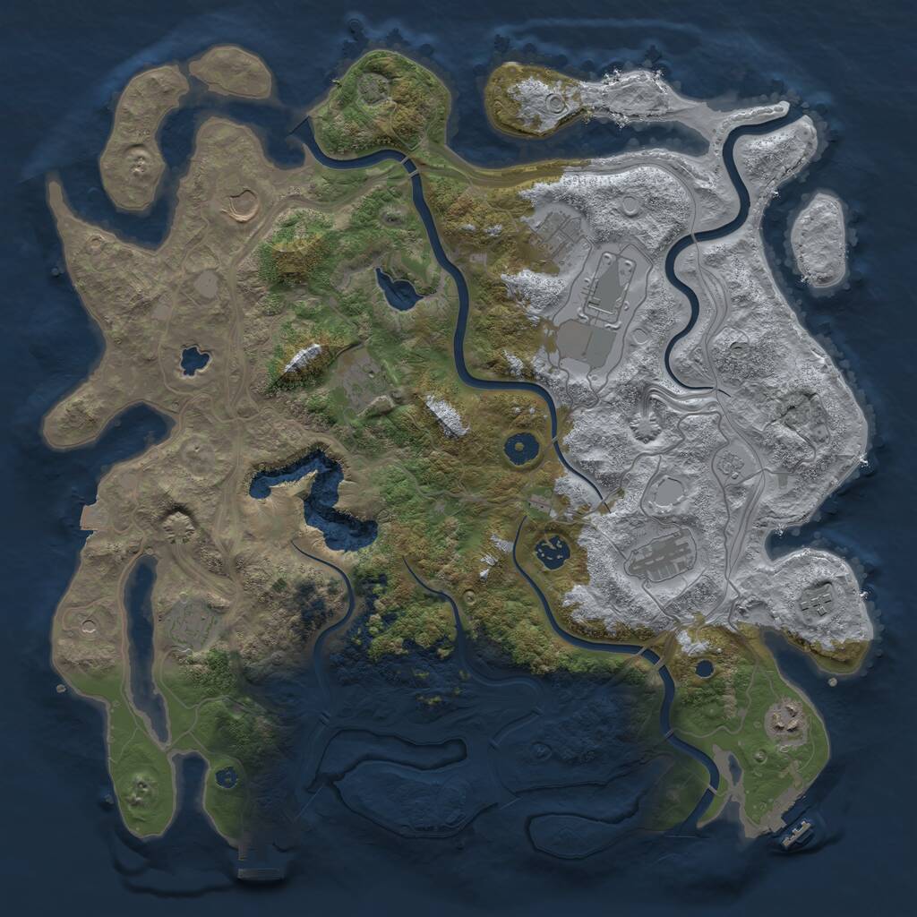 Rust Map: Procedural Map, Size: 4250, Seed: 973846488, 15 Monuments