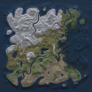Thumbnail Rust Map: Procedural Map, Size: 4500, Seed: 1723227673, 16 Monuments