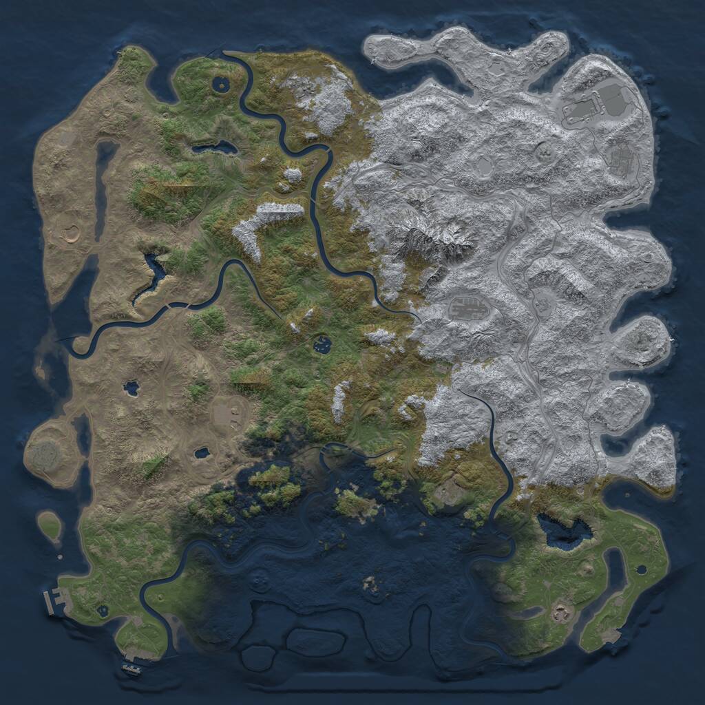 Rust Map: Procedural Map, Size: 6000, Seed: 1482543630, 17 Monuments