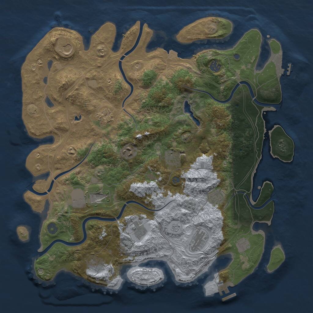 Rust Map: Procedural Map, Size: 4250, Seed: 1175463676, 19 Monuments