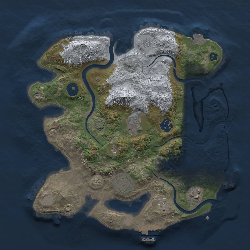 Rust Map: Procedural Map, Size: 3000, Seed: 7061348, 11 Monuments