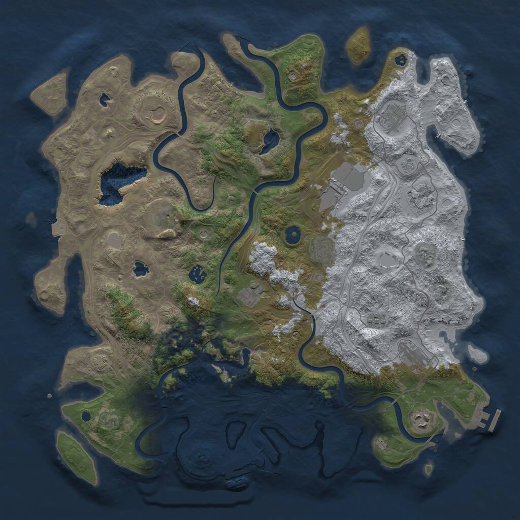 Rust Map: Procedural Map, Size: 4500, Seed: 1254391417, 17 Monuments