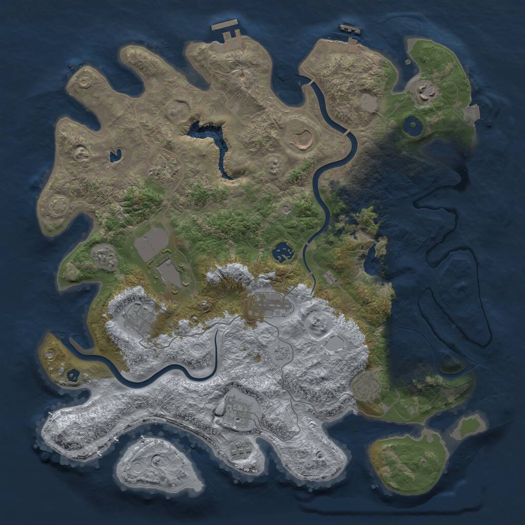 Rust Map: Procedural Map, Size: 4000, Seed: 1995805524, 16 Monuments