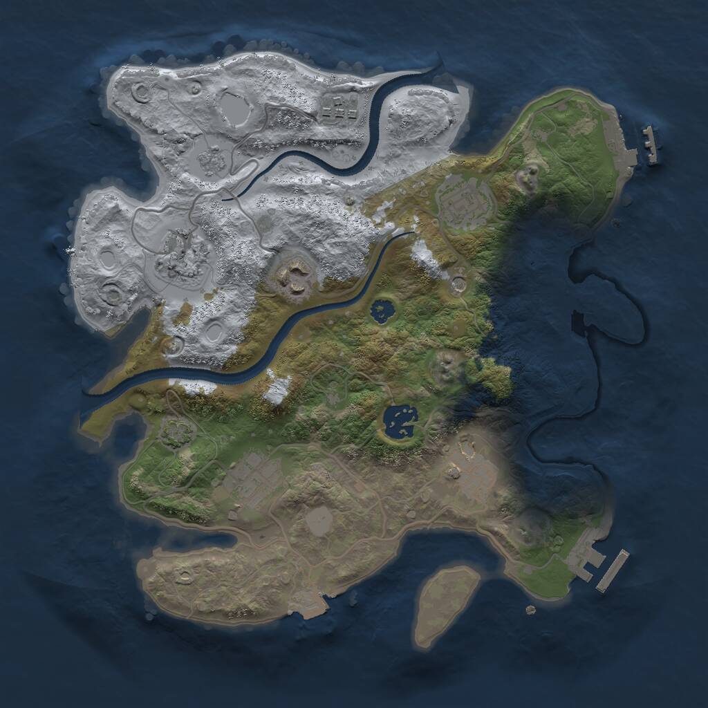 Rust Map: Procedural Map, Size: 3000, Seed: 523, 13 Monuments