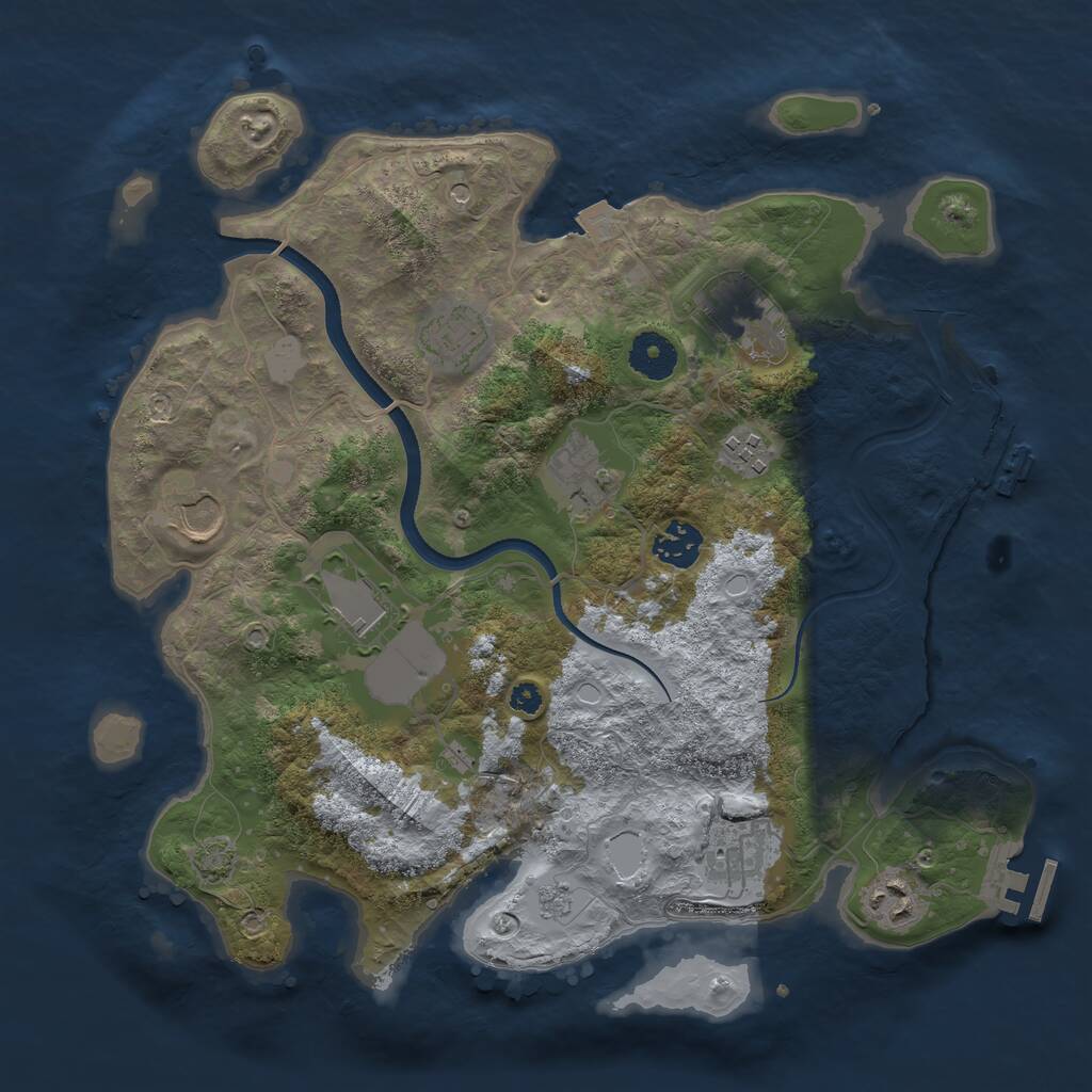 Rust Map: Procedural Map, Size: 3500, Seed: 18883, 15 Monuments