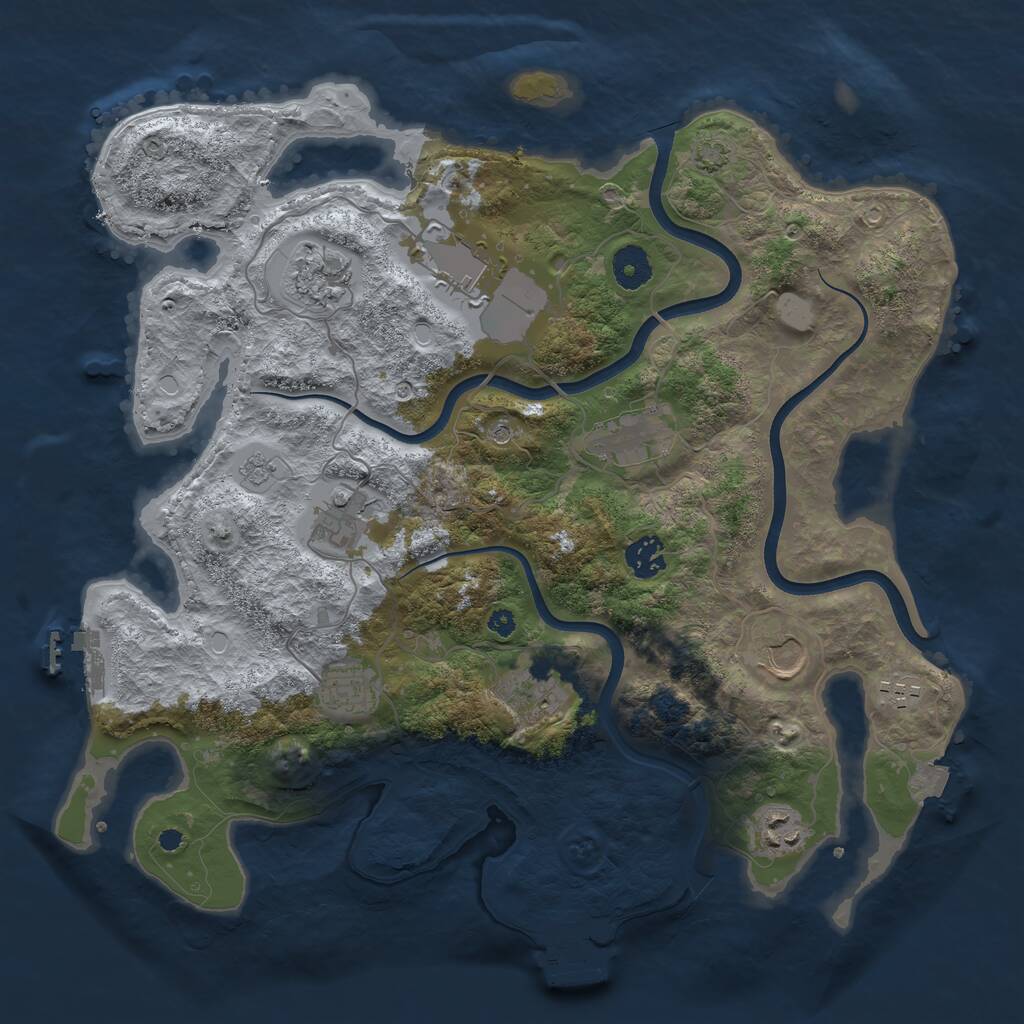 Rust Map: Procedural Map, Size: 3750, Seed: 270325, 16 Monuments